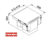 CONTENEDOR RESIDUOS SORTER GARBO 45-2 FRANKE